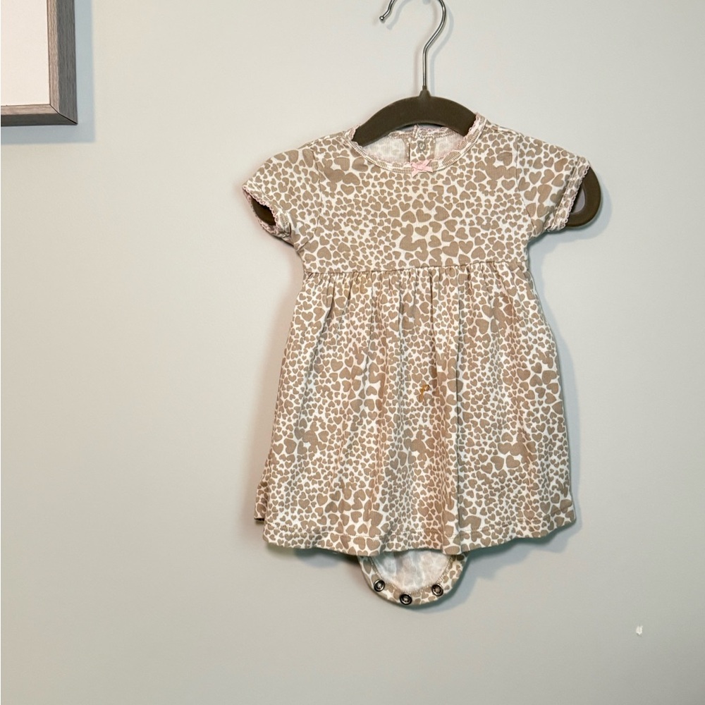 Carter's Tan and White Baby Dress